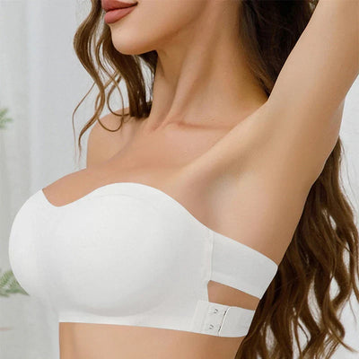 Soutien-gorge femme sans bretelles – Push-up sculptant – Maintien antidérapant – Finition invisible