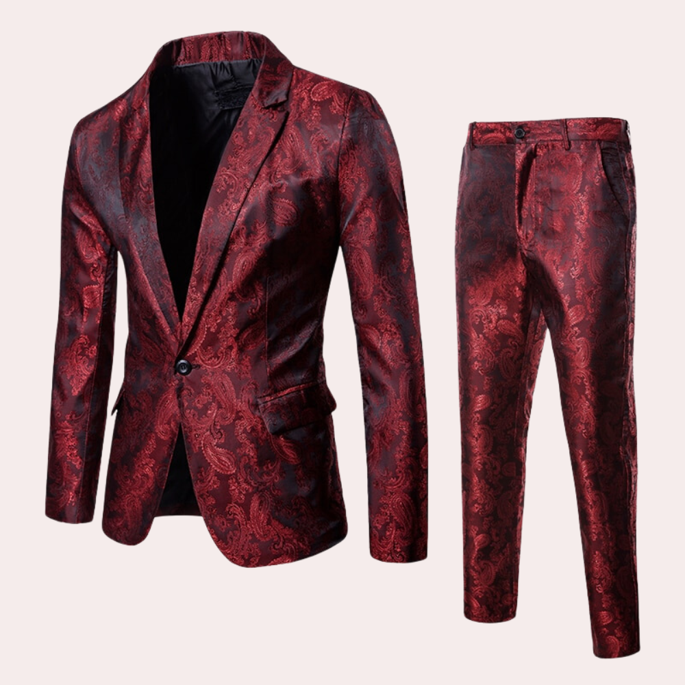 Costume de cérémonie deux pièces pour hommes - options violet, rouge et noir
