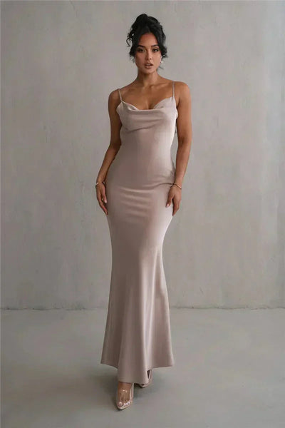 Cassiane - Robe en satin avec fleurs