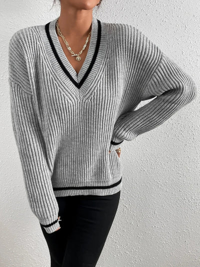 Marina | Pull en tricot gaufré rayé