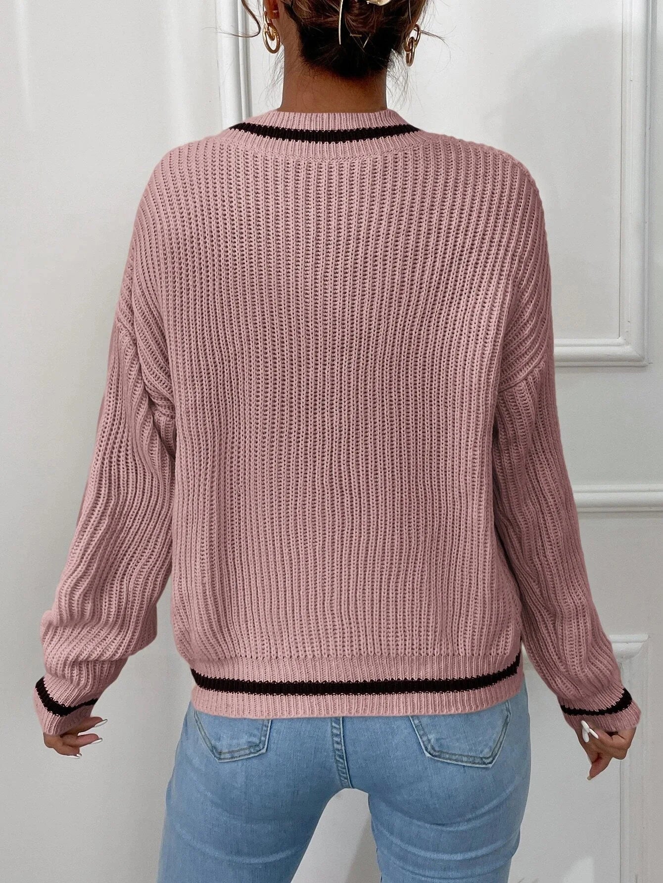 Marina | Pull en tricot gaufré rayé