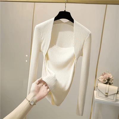 Frieda™ - Pull en tricot doux et chaud avec col carré