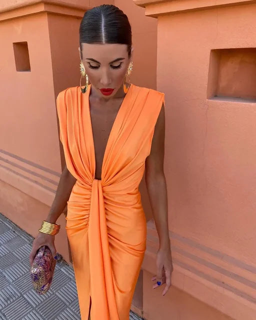 Selena™ | Robe Fendue Satinée