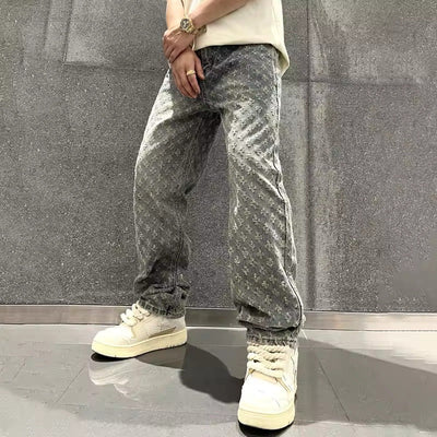 Jean en denim jacquard