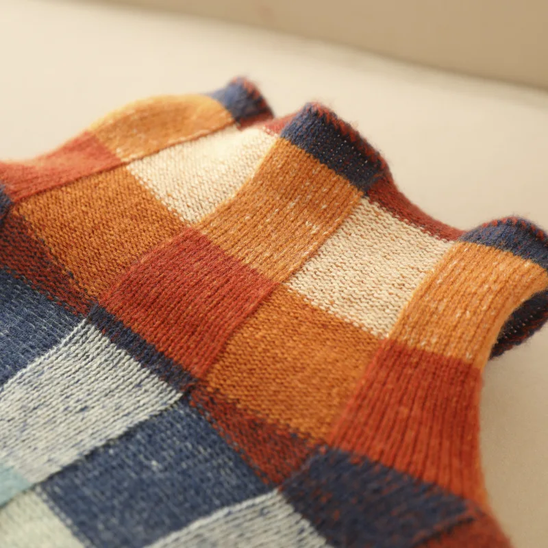 Adalynn™ - Pull à col roulé multicolore avec motif en patchwork