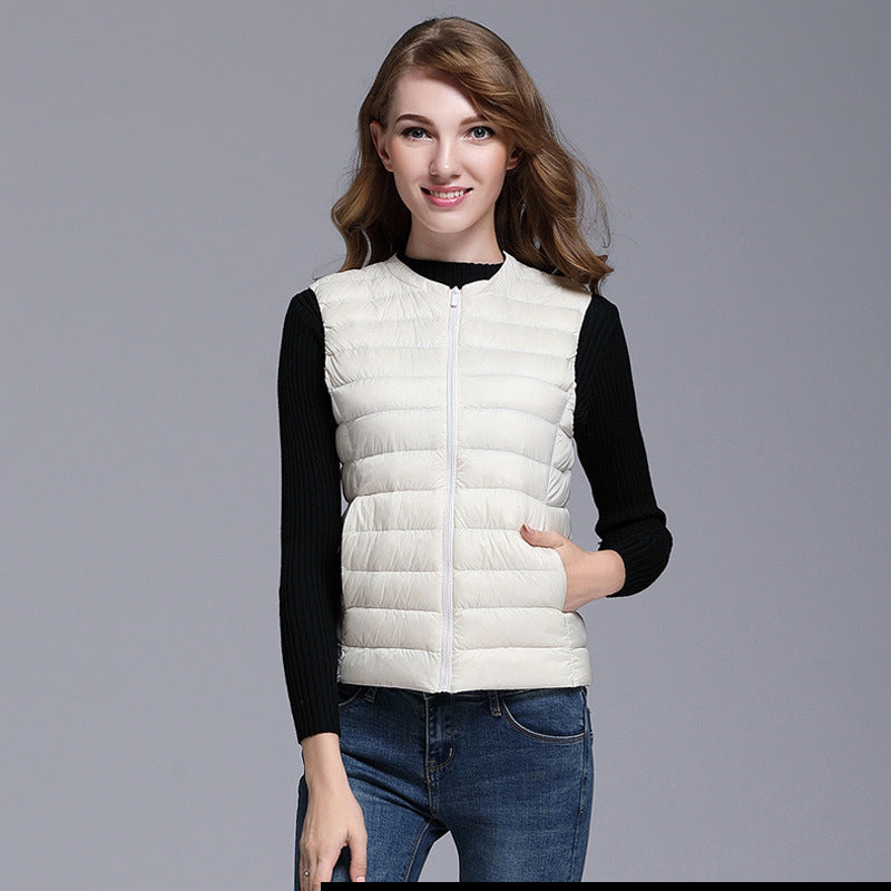 Gilet sans manches avec fermeture à glissière pour femmes | Tampons