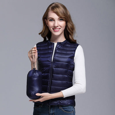 Gilet sans manches avec fermeture à glissière pour femmes | Tampons