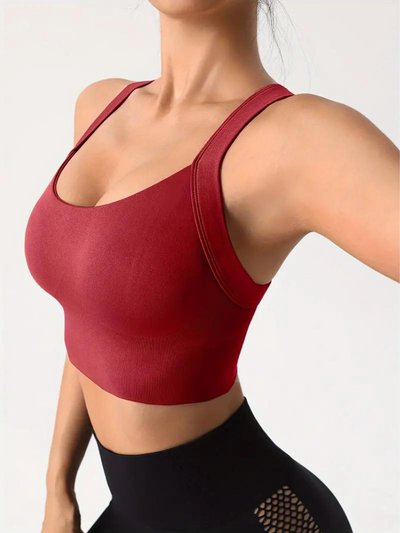 Brassière de sport femme – Maintien sans couture – Tissu respirant extensible