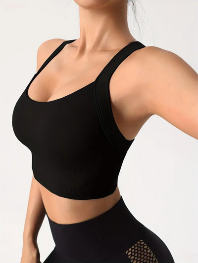 Brassière de sport femme – Maintien sans couture – Tissu respirant extensible