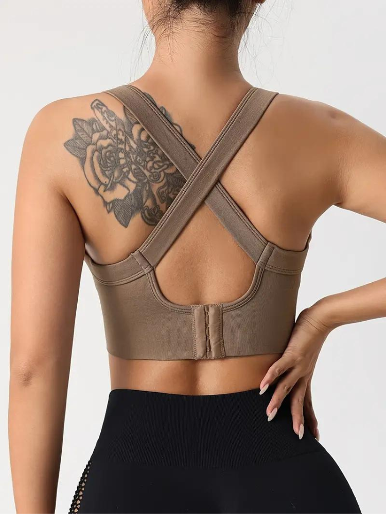 Brassière de sport femme – Maintien sans couture – Tissu respirant extensible