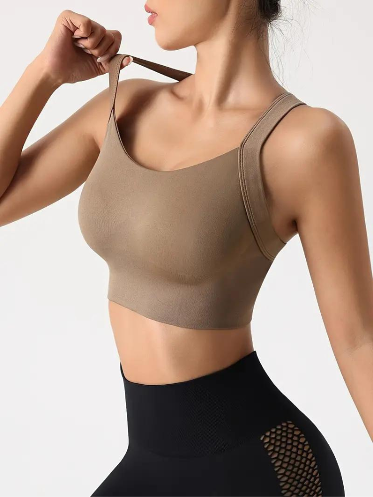 Brassière de sport femme – Maintien sans couture – Tissu respirant extensible