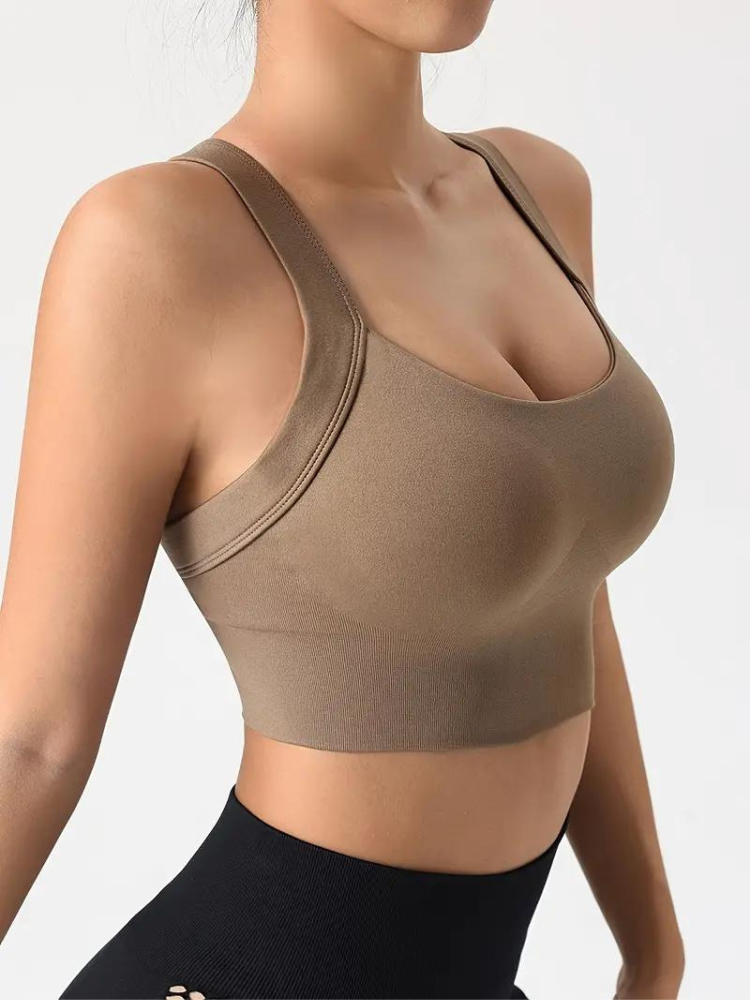 Brassière de sport femme – Maintien sans couture – Tissu respirant extensible