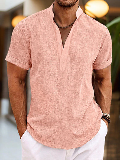 Homme Henley Manche Courte Chemise – Horace