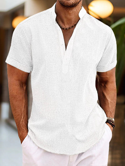 Homme Henley Manche Courte Chemise – Horace