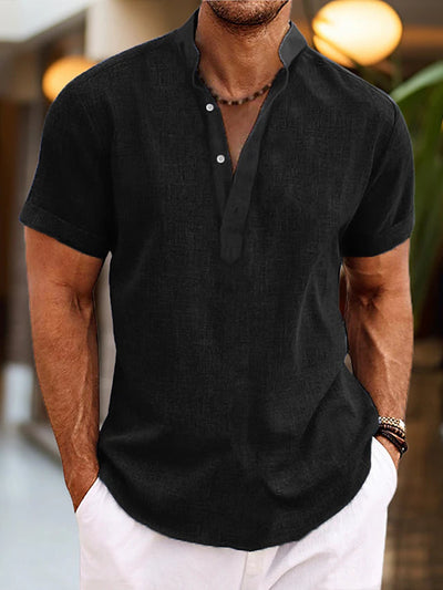 Homme Henley Manche Courte Chemise – Horace