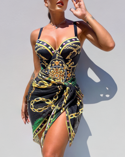 Marie | Maillot Une-Pièce Push-up avec Jupe de Plage