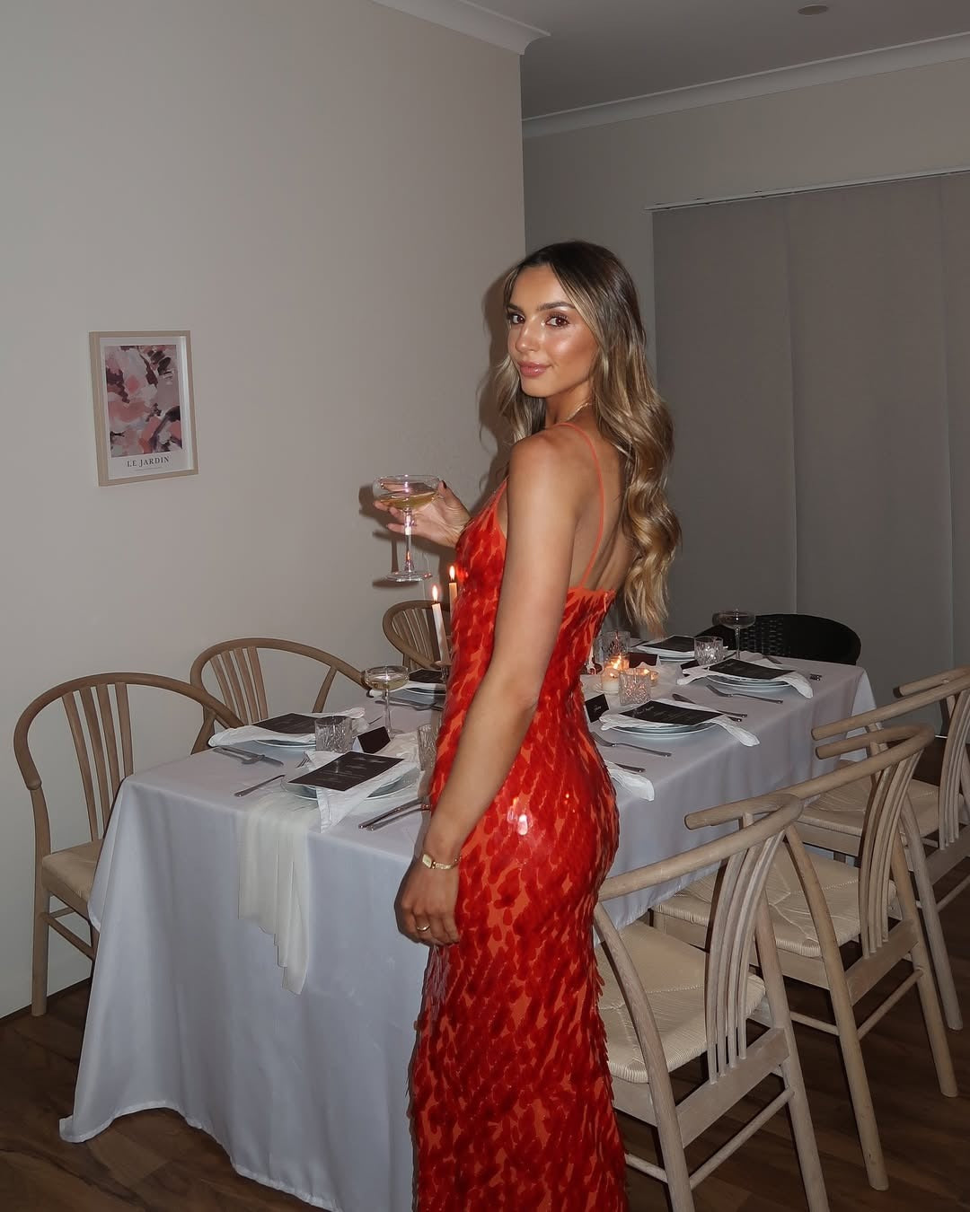 Robe longue à paillettes