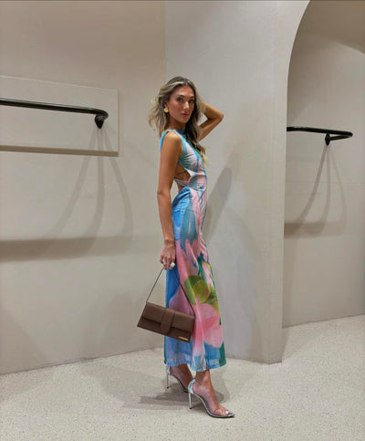 Nola | Robe longue pastel
