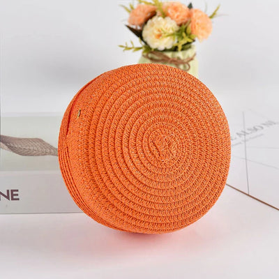 Élégant sac à bandoulière rond tissé à la main avec fermeture à glissière pratique