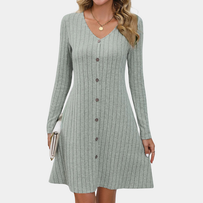 DELISSA - Robe décontractée à manches longues pour femmes