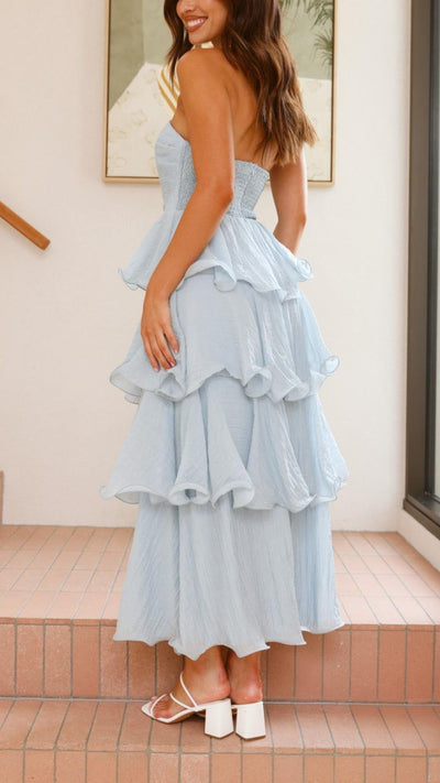 Kate | Robe longue maxi à volants en couches