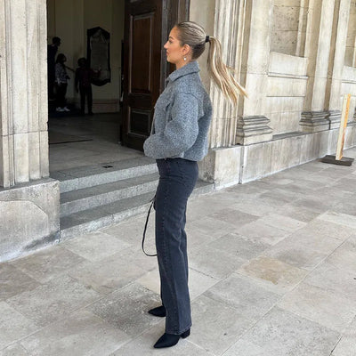 Carla - Élégante veste courte d'automne avec fermeture éclair pour femmes