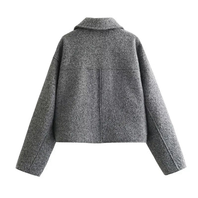 Carla - Élégante veste courte d'automne avec fermeture éclair pour femmes