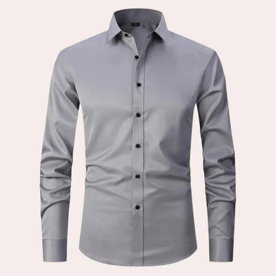 Chemise homme – Coupe slim – Tissu extensible – Boutonnage classique – Fibres naturelles