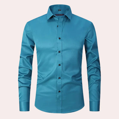 Chemise homme – Coupe slim – Tissu extensible – Boutonnage classique – Fibres naturelles