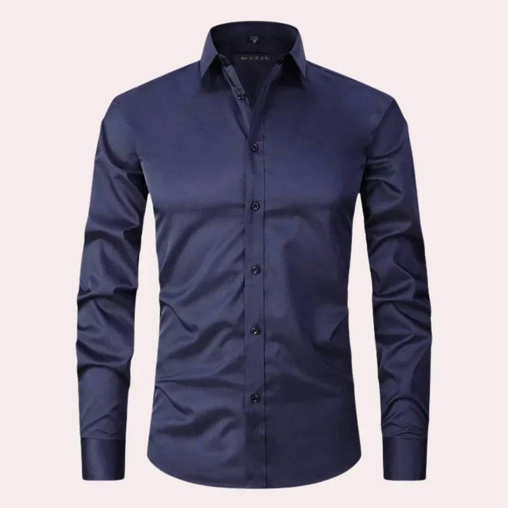 Chemise homme – Coupe slim – Tissu extensible – Boutonnage classique – Fibres naturelles