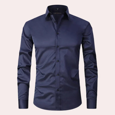 Chemise homme – Coupe slim – Tissu extensible – Boutonnage classique – Fibres naturelles