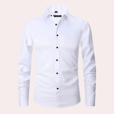 Chemise homme – Coupe slim – Tissu extensible – Boutonnage classique – Fibres naturelles