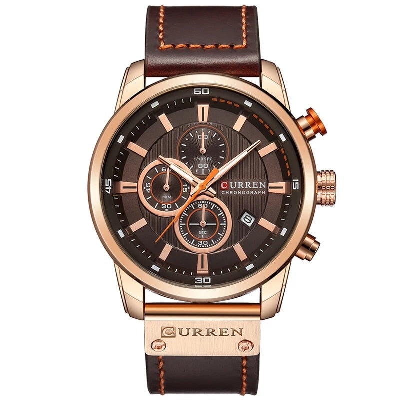 Montre Quartz Élégante avec Bracelet en Cuir