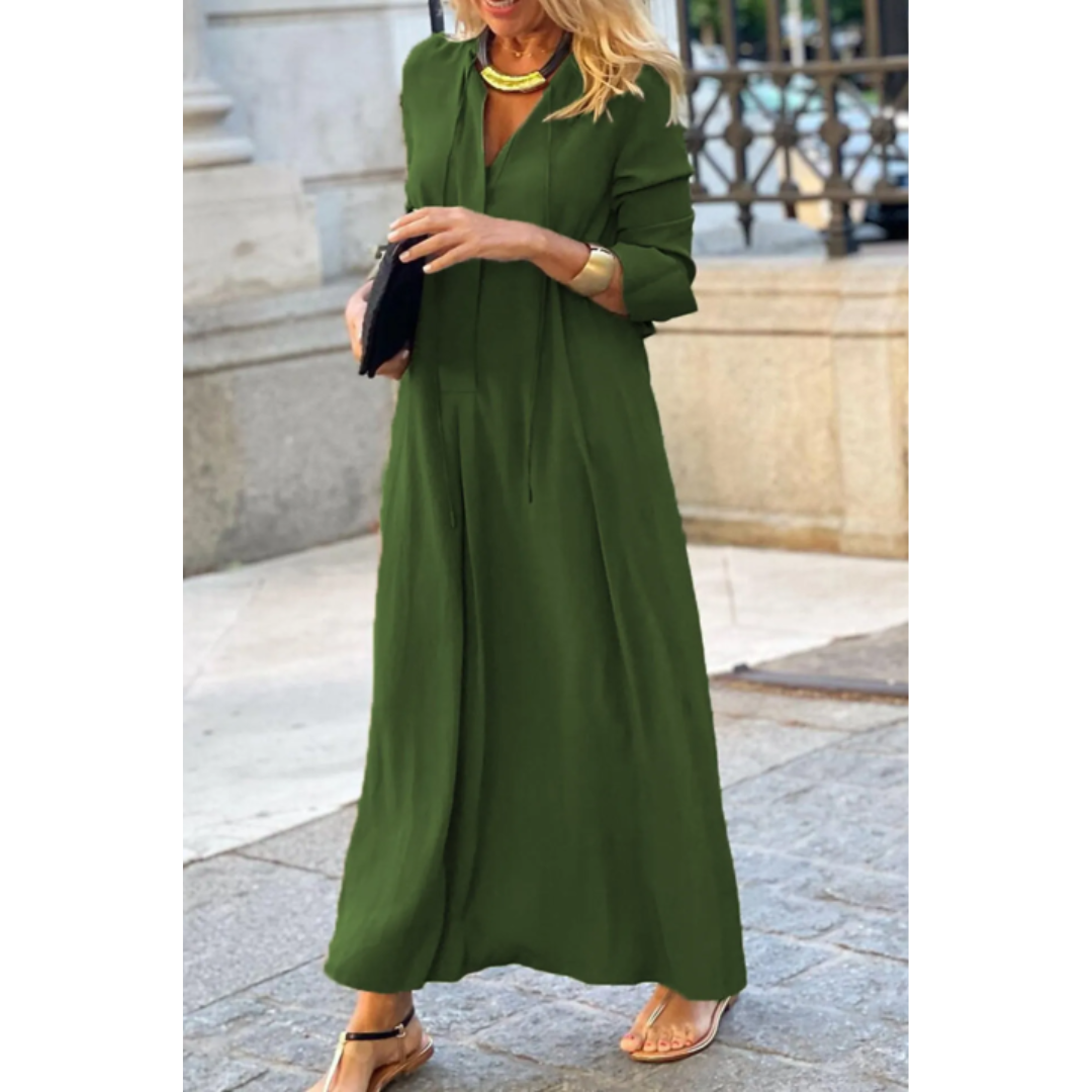 Hanna | Robe Simple 3/4 manches pour femme | Maxi