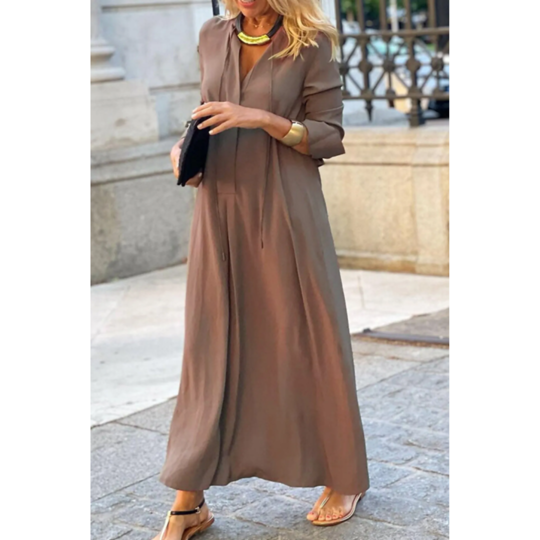 Hanna | Robe Simple 3/4 manches pour femme | Maxi