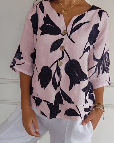 Nora™ | Blouse Printemps V-neck
