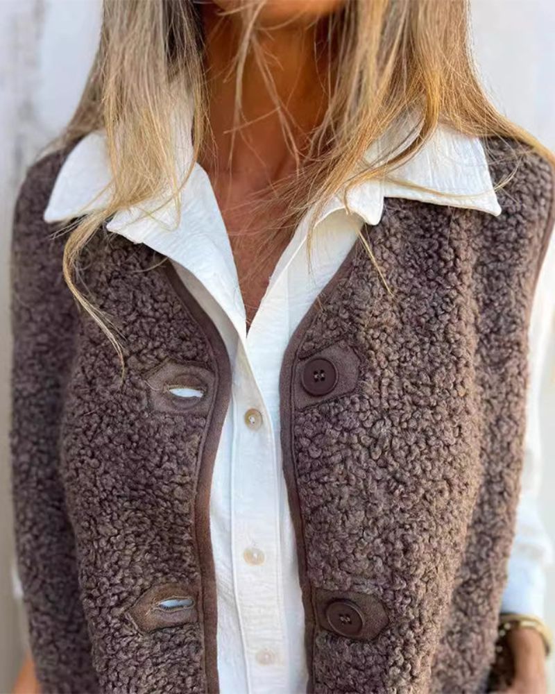 DANELA - GILET D'HIVER EN LAINE DOUCE POUR FEMME