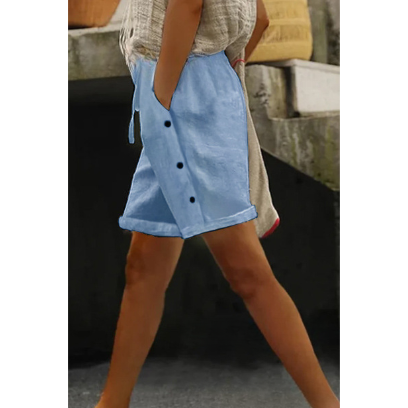 Short pour femme - Boutons élégants - Coupe confortable