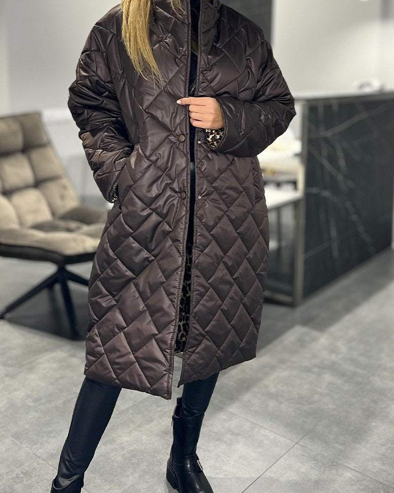 DIASY - MANTEAU MI-LONG DÉCONTRACTÉ EN COTON AVEC REVERS