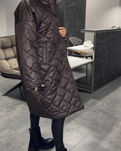 DIASY - MANTEAU MI-LONG DÉCONTRACTÉ EN COTON AVEC REVERS