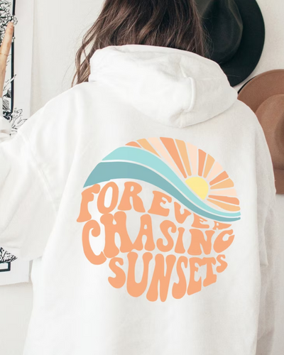 KIRA - SWEAT À CAPUCHE ÉLÉGANT "FOREVER CHASING SUNSETS"