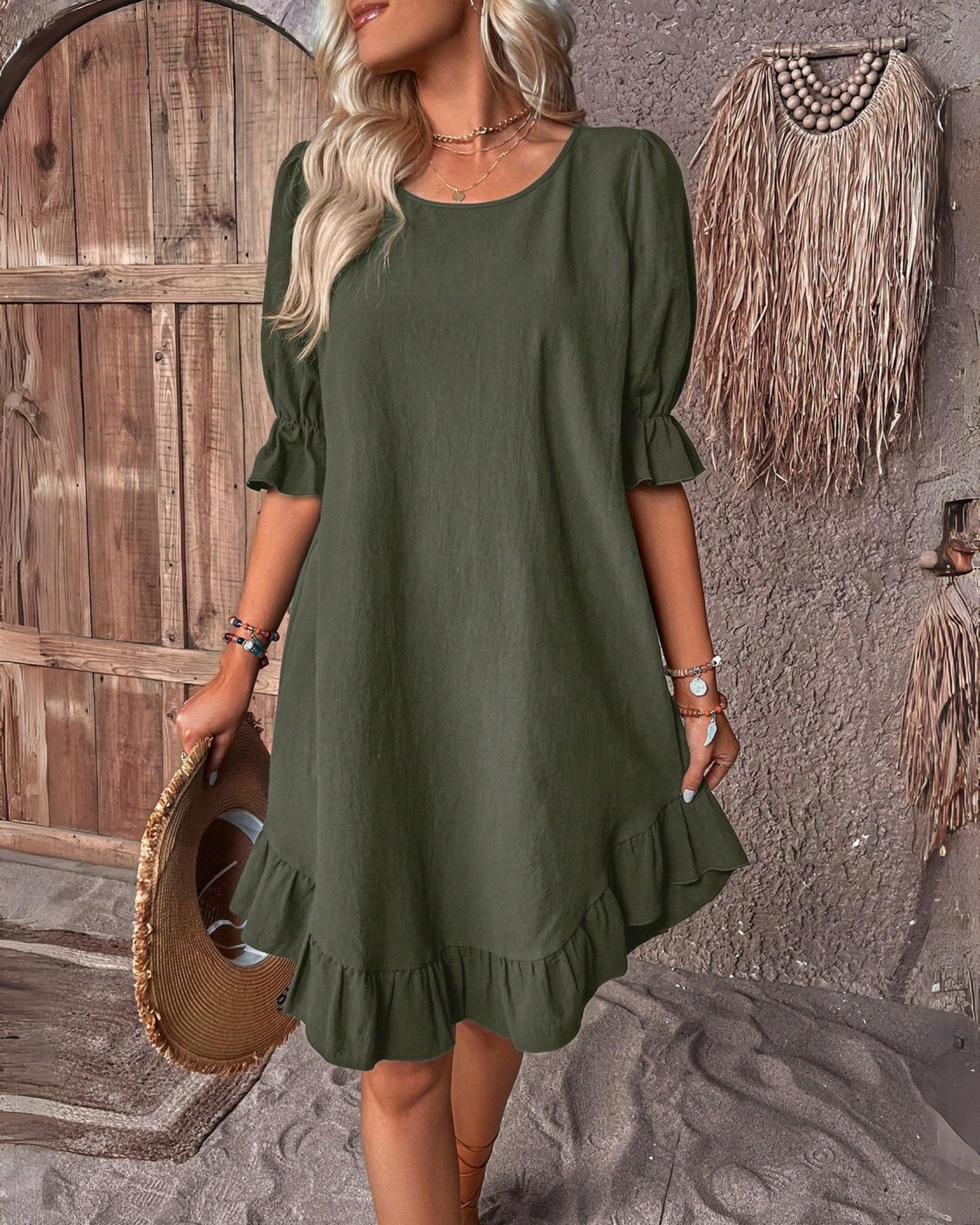 Deli - Robe à Manches Bouffantes