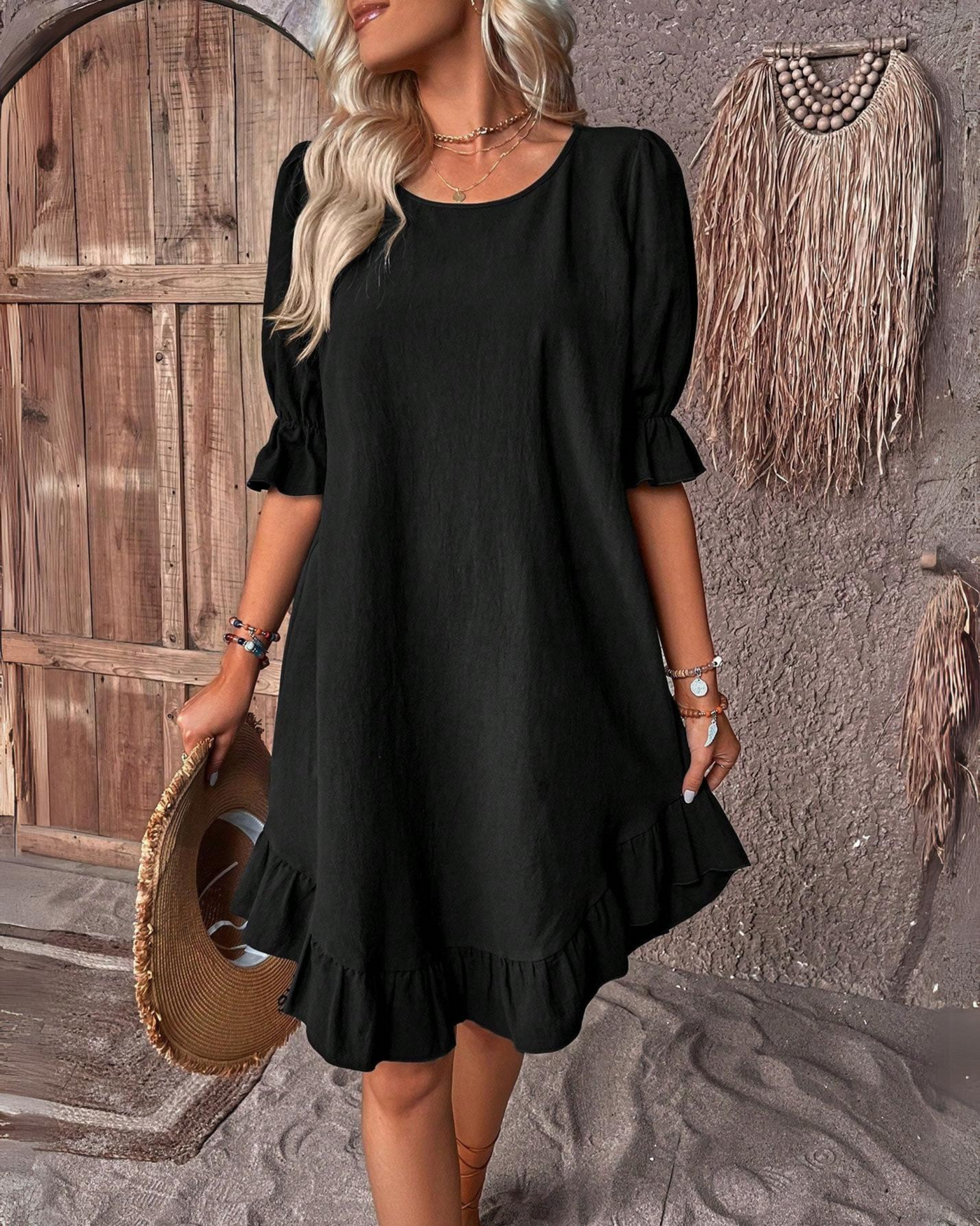 Deli - Robe à Manches Bouffantes