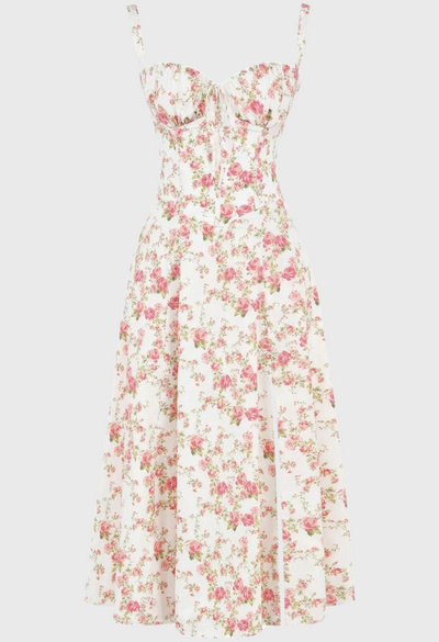 Fabiola - Robe Bustier Midi Avec Corsage Et Bretelles