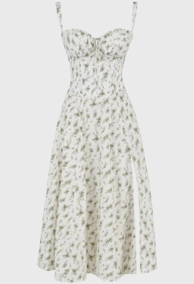 Fabiola - Robe Bustier Midi Avec Corsage Et Bretelles
