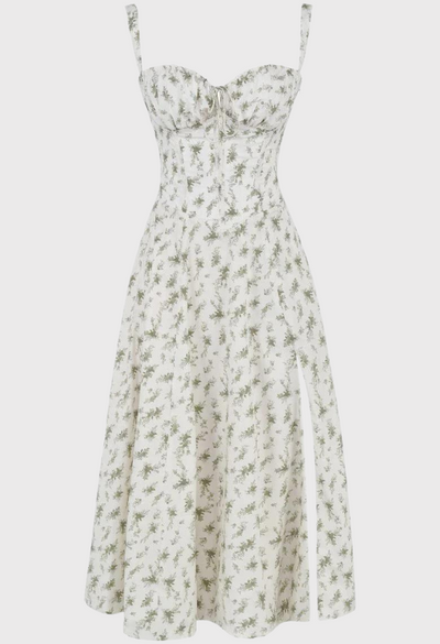 Fabiola - Robe Bustier Midi Avec Corsage Et Bretelles