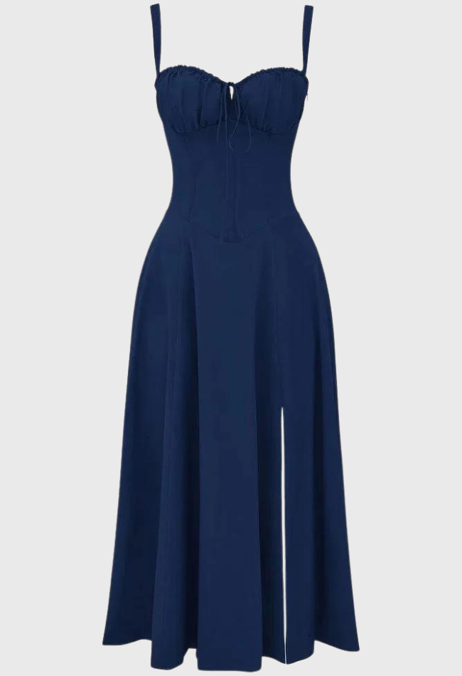 Fabiola - Robe Bustier Midi Avec Corsage Et Bretelles