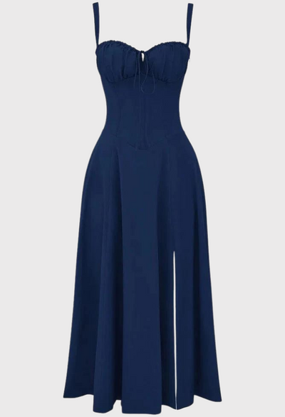 Fabiola - Robe Bustier Midi Avec Corsage Et Bretelles