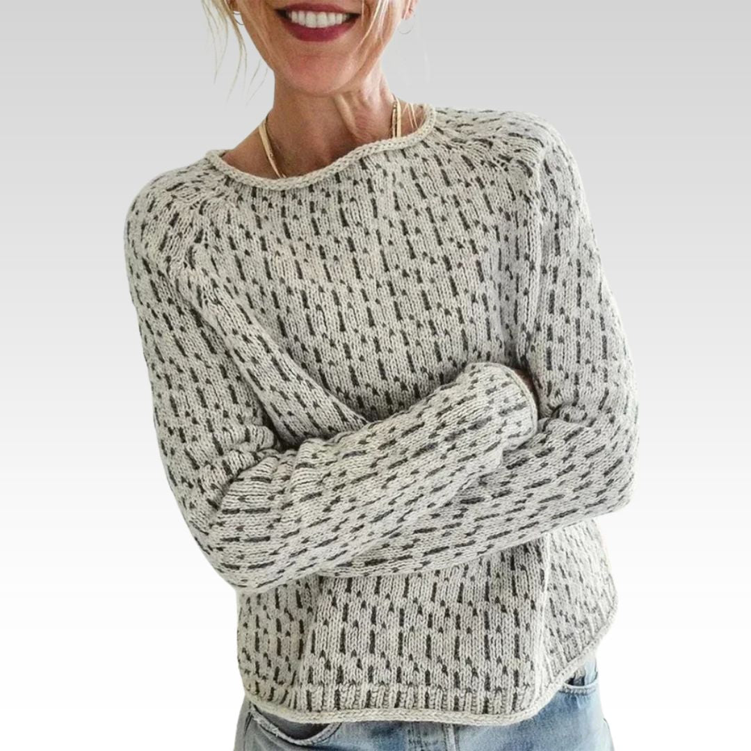 Victoria | Pull gris élégant avec encolure bateau