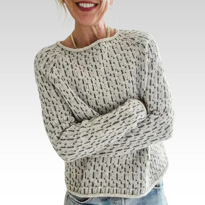 Victoria | Pull gris élégant avec encolure bateau